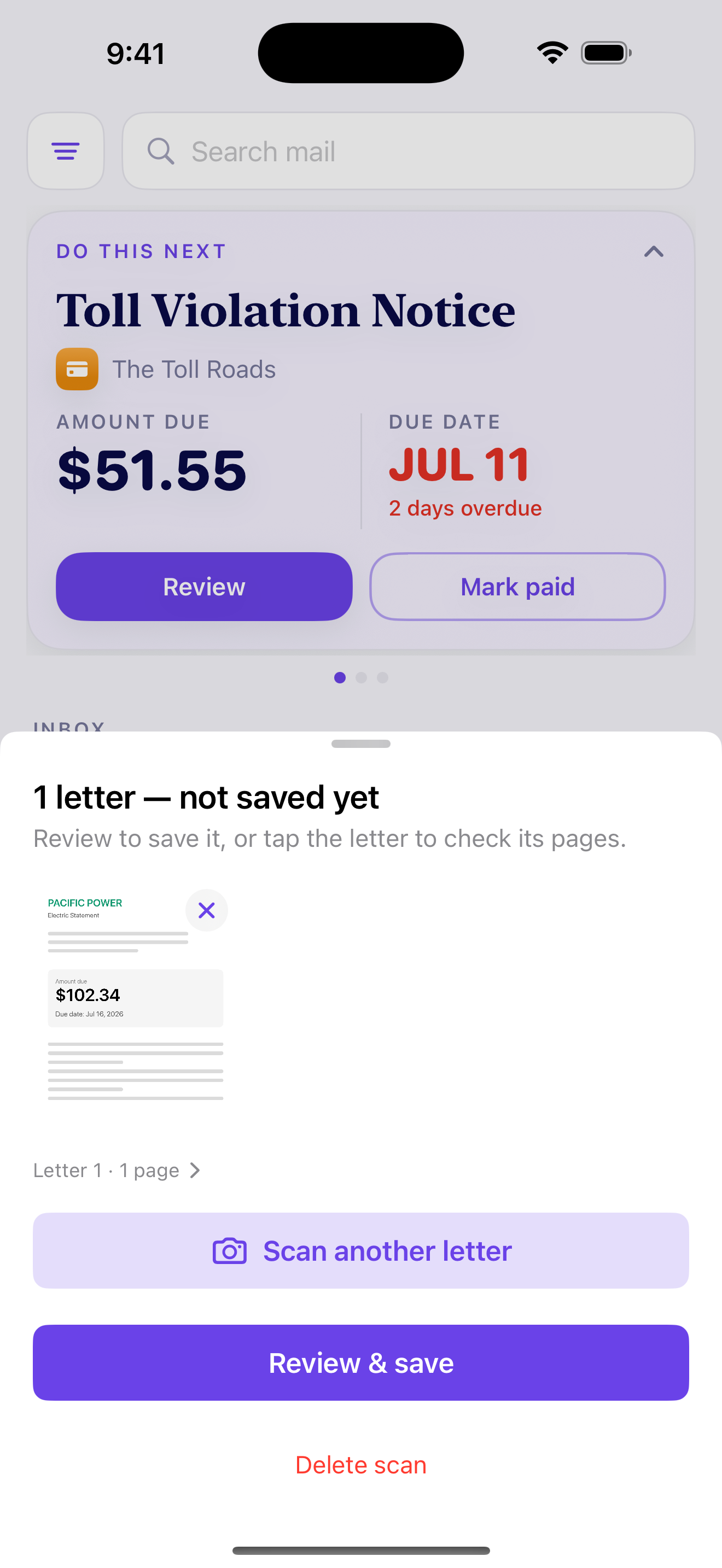 Scan a letter